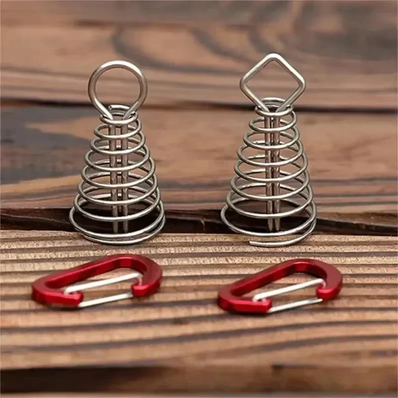 5Pcs Camping Tent Nail Deck Nails Octopus Torsion Spring Buckle Wine Rope Buckle Fish Bone Nail Hiking Climbing Tent Accessoires