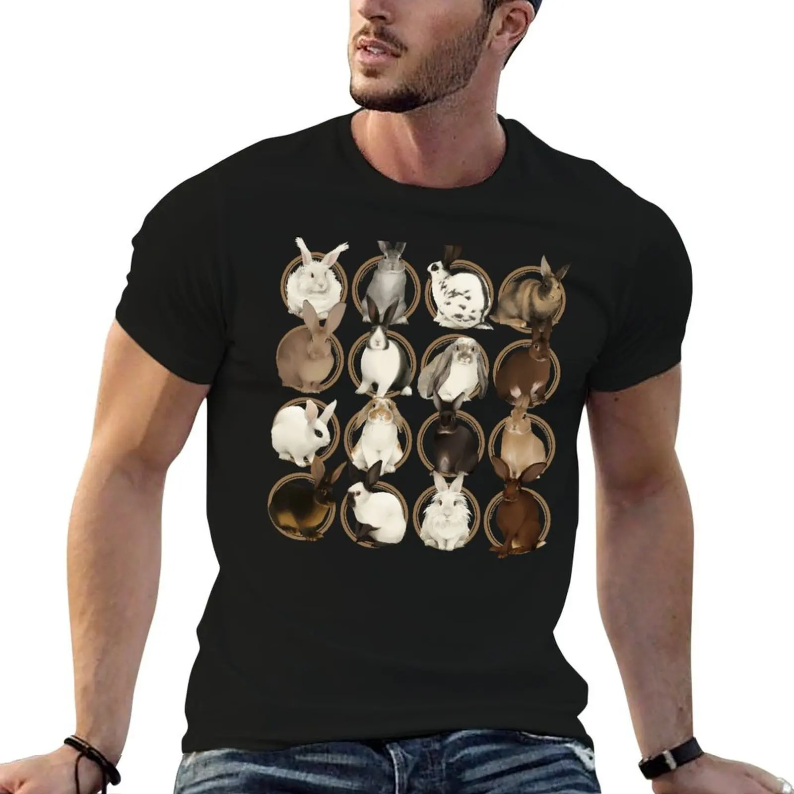Rabbit Breeds T-Shirt blue archive tshirts personalised mens graphic t-shirts