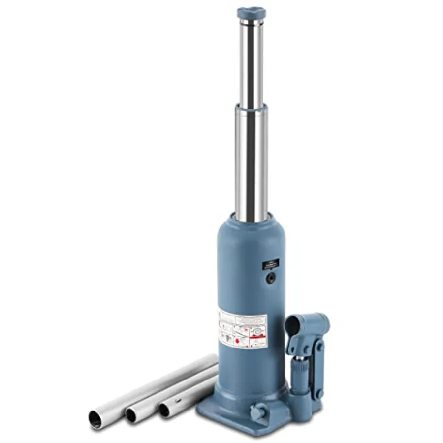 

Bottle Jack 8 to 2 Lifting Range High Lift Double Ram Hydraulic Welded Jack for Vehicle Repair and Maintenance Heavy Duty Steel