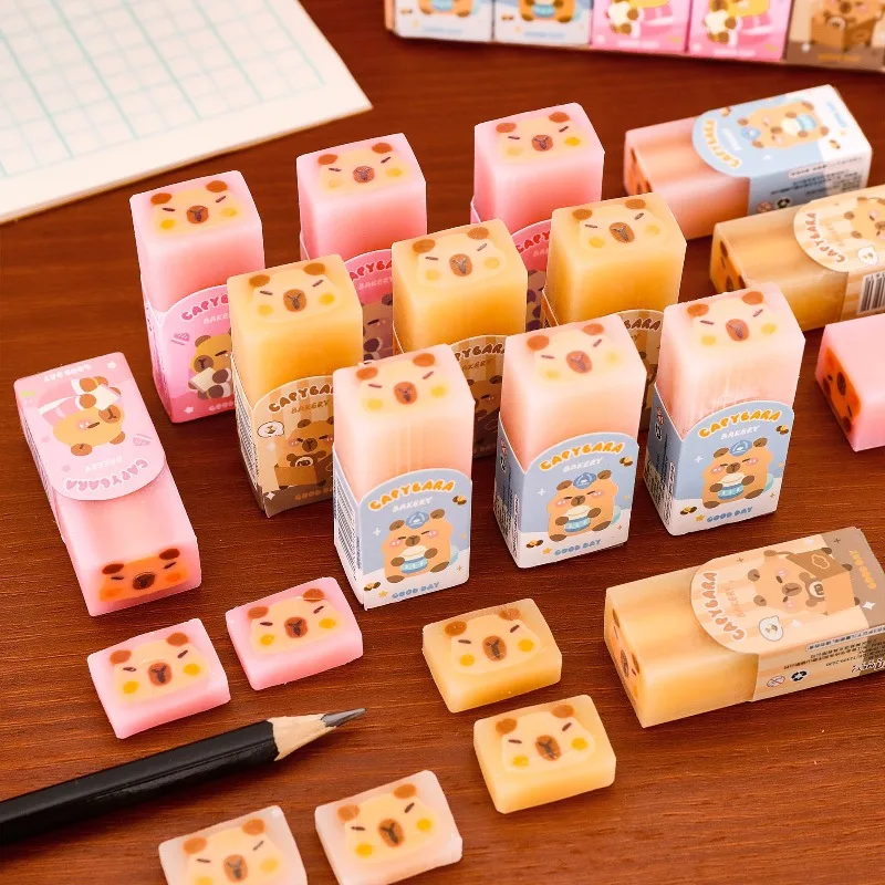 Cute Capybara Sandwich Eraser Elementary School Cartoon Wipe Clean Pencil Wipe Kapibara Stationery Eraser