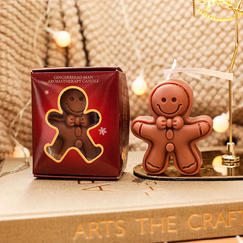 2pc  Christmas scented candle gift box. The Christmas tree. The gingerbread man. Creative modeling scented candle diy senior