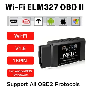 WiFi ELM327 OBD2 Code Reader Scanner V1.5 Car Diagnostic Tools Check Engine Fault For Android/IOS/Windows 16PIN OBD2 Interface