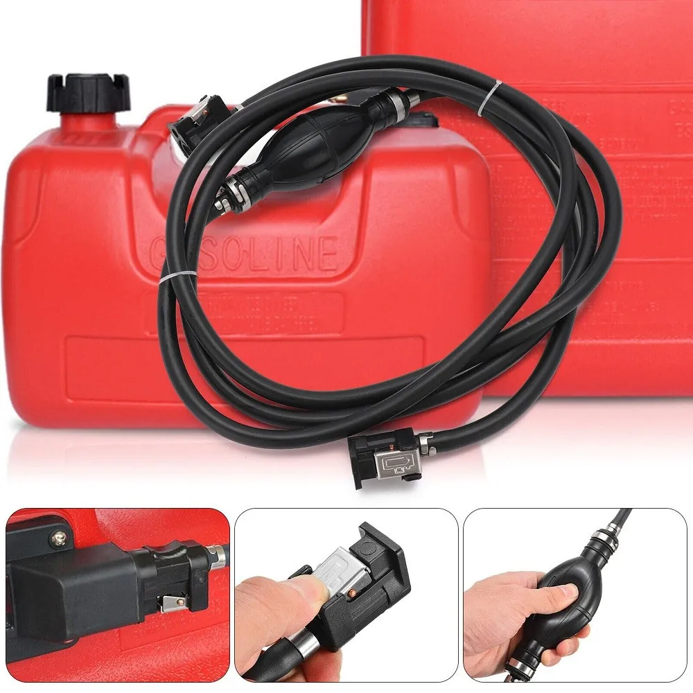 2.1M 6mm Marine Outboard Fuel Line Hose with Primer Bulb & Connectors for Yamaha Parsun Hidea Boat Engine Fuel Tank Pipe Kit