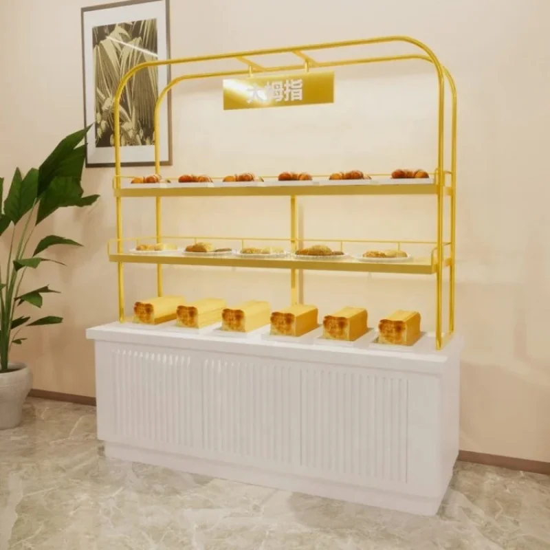 custom.Custom Design Bakery Display Cabinet Bread Showcase Cafe Store Counter Shop Furniture Display Racks view 4
