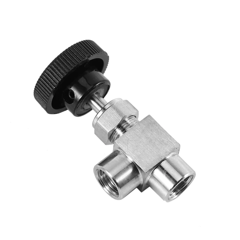 Vanne réglable à filetage femelle à angle droit, vanne pour eau, gaz et huile, BSP, SS304, 1/4 po, chaud