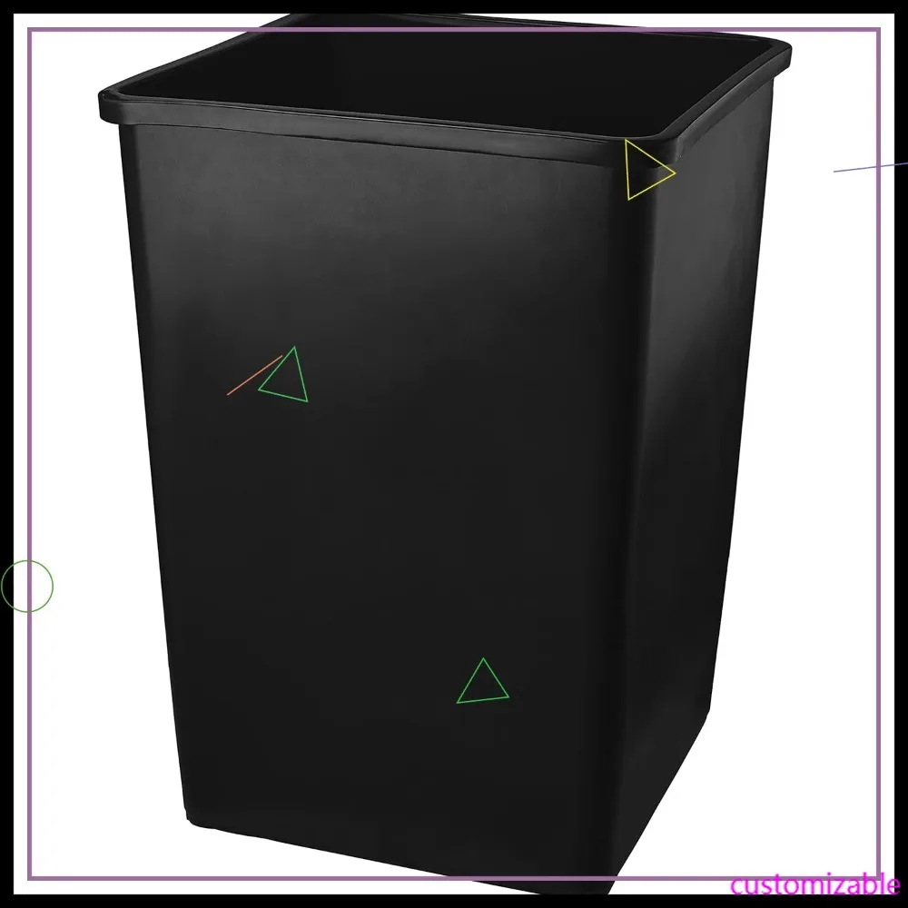 

Мусорный бак квадратной формы большой вместимости (140 кварт), прочный пластиковый контейнер для мусора для кухни, офиса, ресторана
