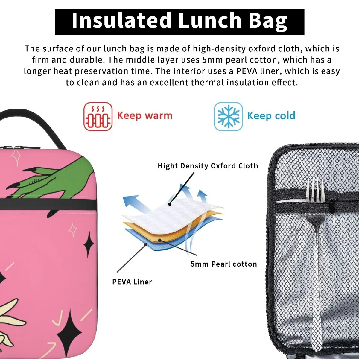 Insulated Lunch Bag Wicked Musical Movie Merch Lunch Container INS Trendy Cooler Thermal Bento Box For School