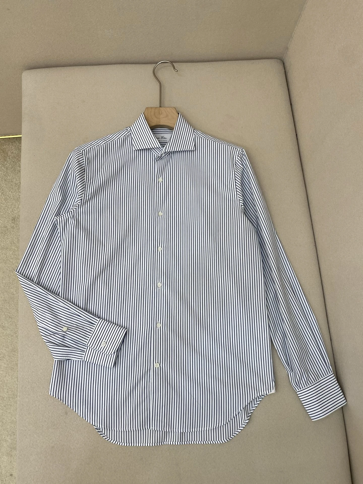 Camicia casual a maniche lunghe con risvolto a righe in cotone LP italiano 25ss