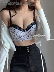 Girl Female Sweet Sexy Cute Loli Lolita Lady Lace Mesh Dot Korea Women Summer Top Tops Bras Lingerie Bra Bralette Brassiere RJ66