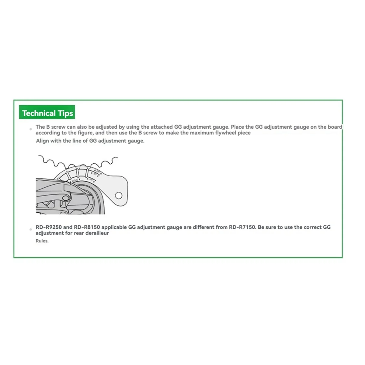 AA91 Bicycle Rear Derailleur Chain Gap Flywheel Guide Wheel GG Adjustment Gauge Tool for Shimano for R9250 R8150