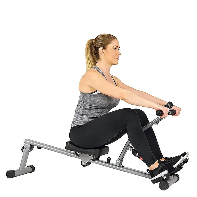 

small plate loaded exercise air rower cable rowing machine foldable