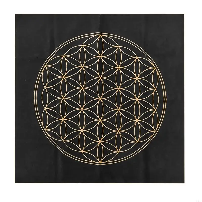 

Q84C Tarot Card Special Tablecloth Board Game Fortune Astrology Velvet Card Mat Flower of Life Divination Altar Cloth