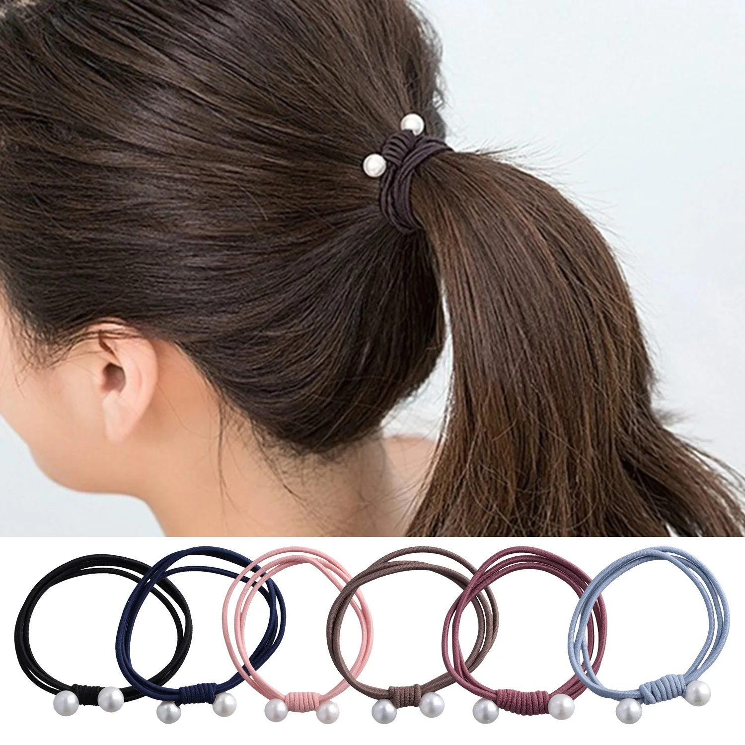 10pcs/Set Simple Hair Ties Scrunchie No Damage Elastic Braided Hair Ties Ropes Women Girls Ponytail Holder Rubber Bands