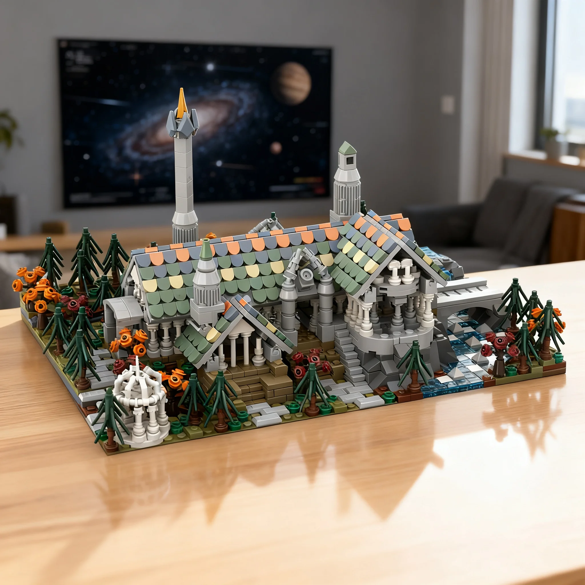 1998pcs MOC Rivendell Microscale Diorama Model Toys Building Blocks Construction Christmas Gift DIY Kids Brick Education Idea