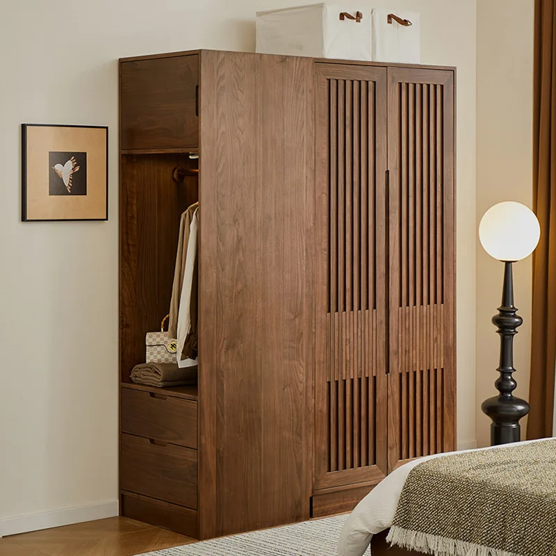 LYY Solid Wood Wardrobe Modern Simple Home Double Door Wardrobe Bedroom Combination Storage Closet
