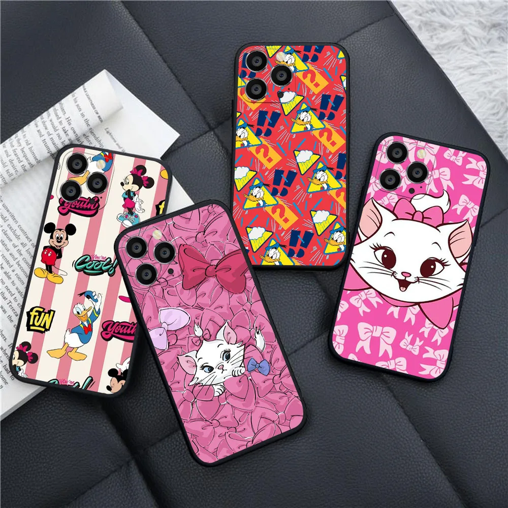 UR-43 Marie Cat Cartoon Printed Silicone Case For Xiaomi Poco M6 F5 X3 nfc GT C55 C50 C51 Redmi 12 12C S2 Pro