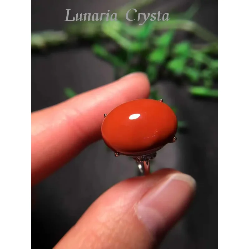 

Natural Gemstone Ring Made of Southern Red Persimmon Red Material, Free Shipping