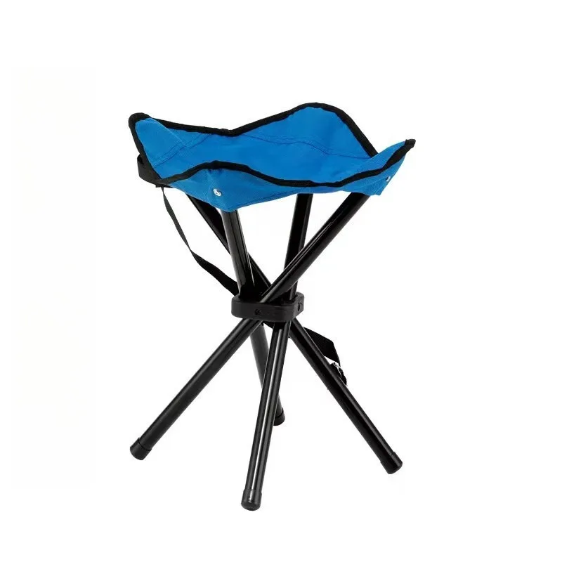 Thickened Fishing Stool Camping Three Legged Stool Small Horse Tie Folding Chair Outdoor Portable Folding Triangle Stool Gift