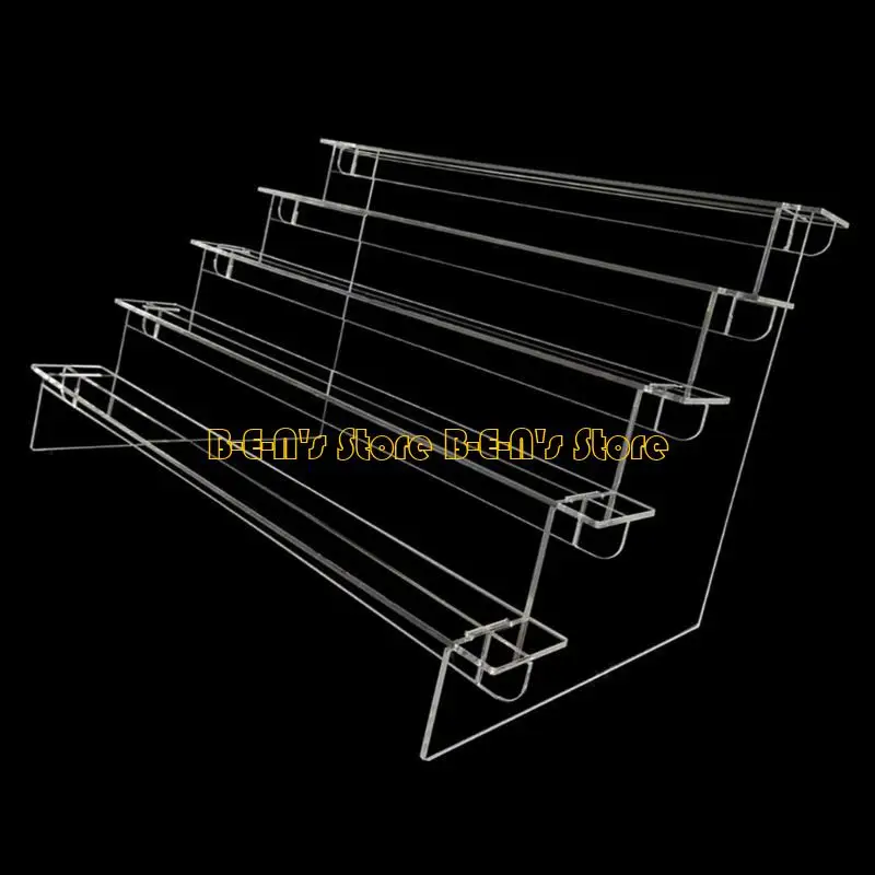 Y1AD Transparent Acrylic Rack Stand Figurines Showcase Display Shelf 1-5 Tiers
