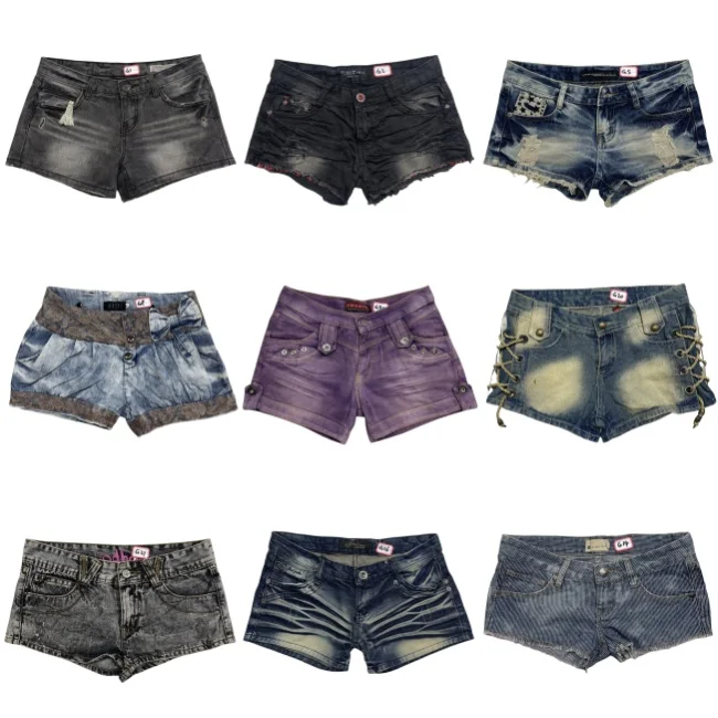 

Y2K Vintage Gothic Sle Ripped Denim orts Summer Waed out Student Girl Millennial Trendy Loose Fit l Waist Jeans