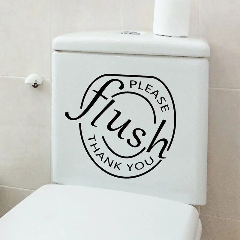 English Logo Flush Wall Sticker, Toilet Sticker, Background Wall, Bathroom Decoration, Wall Art, Room Decor, Painting