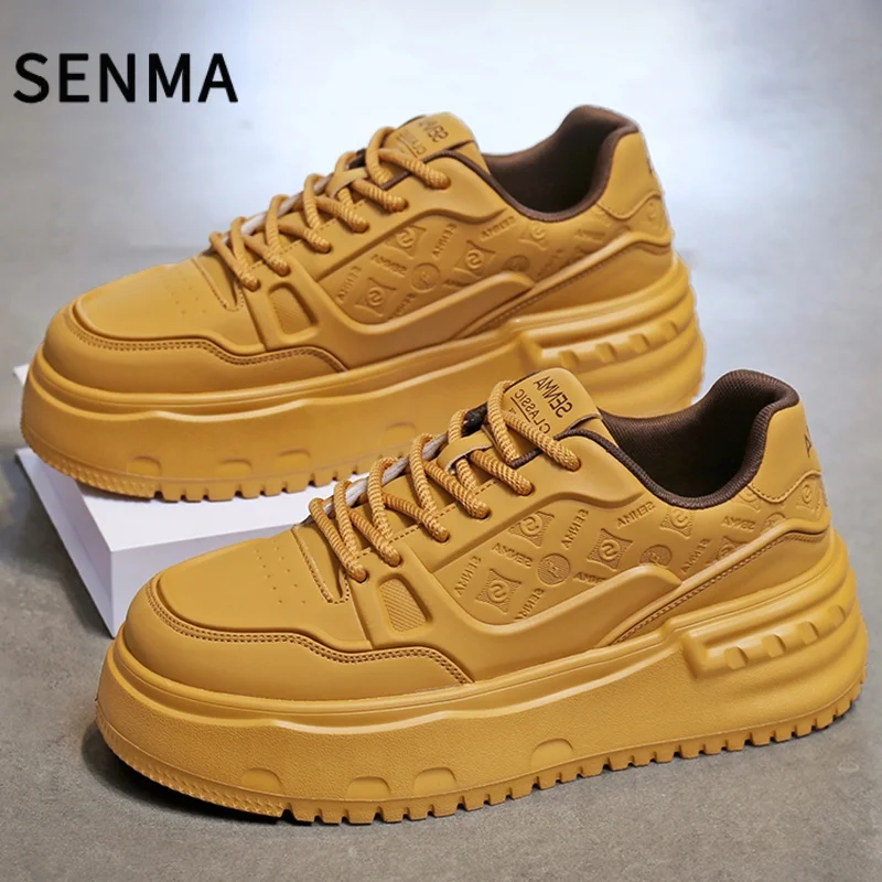

SENMA Men's Luxury Sneakers 2025 Leather Men's Thick Bottom Casual Shoes Comfortable Tennis Shoes for Men Sport Shoes Zapatillas