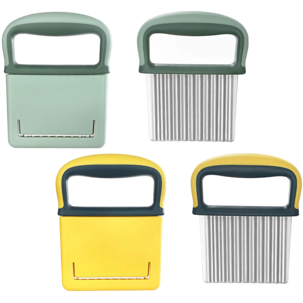 

2Pcs Potato Slicer Stainless Steel Household Cucumber Cheese Vegetable Wavy Tool Kitchen Gadget Practical for snacks