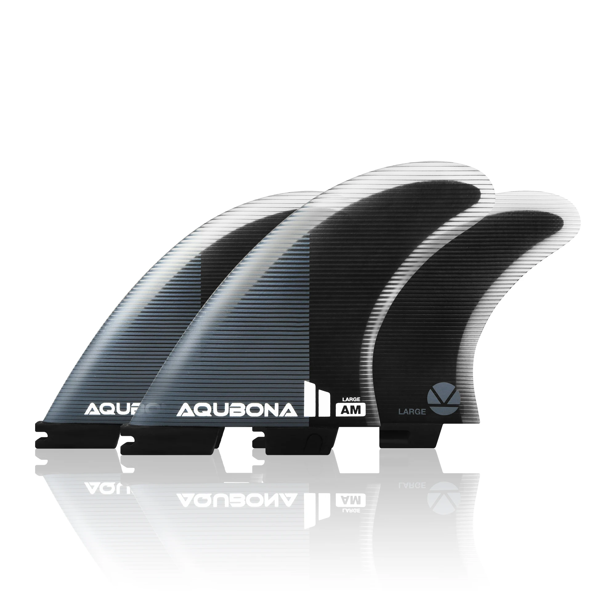 Surfboard Tri Fin Twin Tab M/L Size Fiberglass+Honeycomb Surfboard Fin Thruster Set with Fin Key and Screws Black