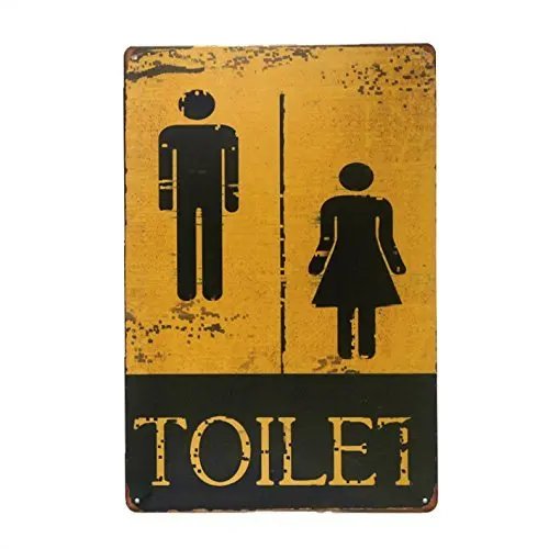 Kalynvi Toilet Ladies and Gentleman Toilet Vintage Tin Sign Coffee Bar Poster
