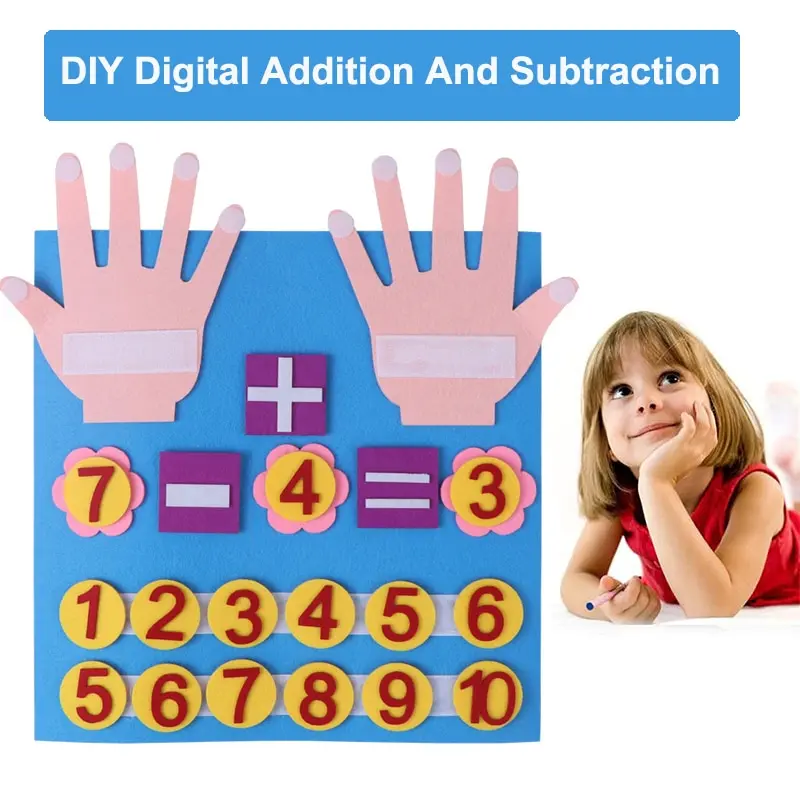 1Pcs Children Kids Busy Board Early Education Enlightenment Cognitive Mathematics Felt Board