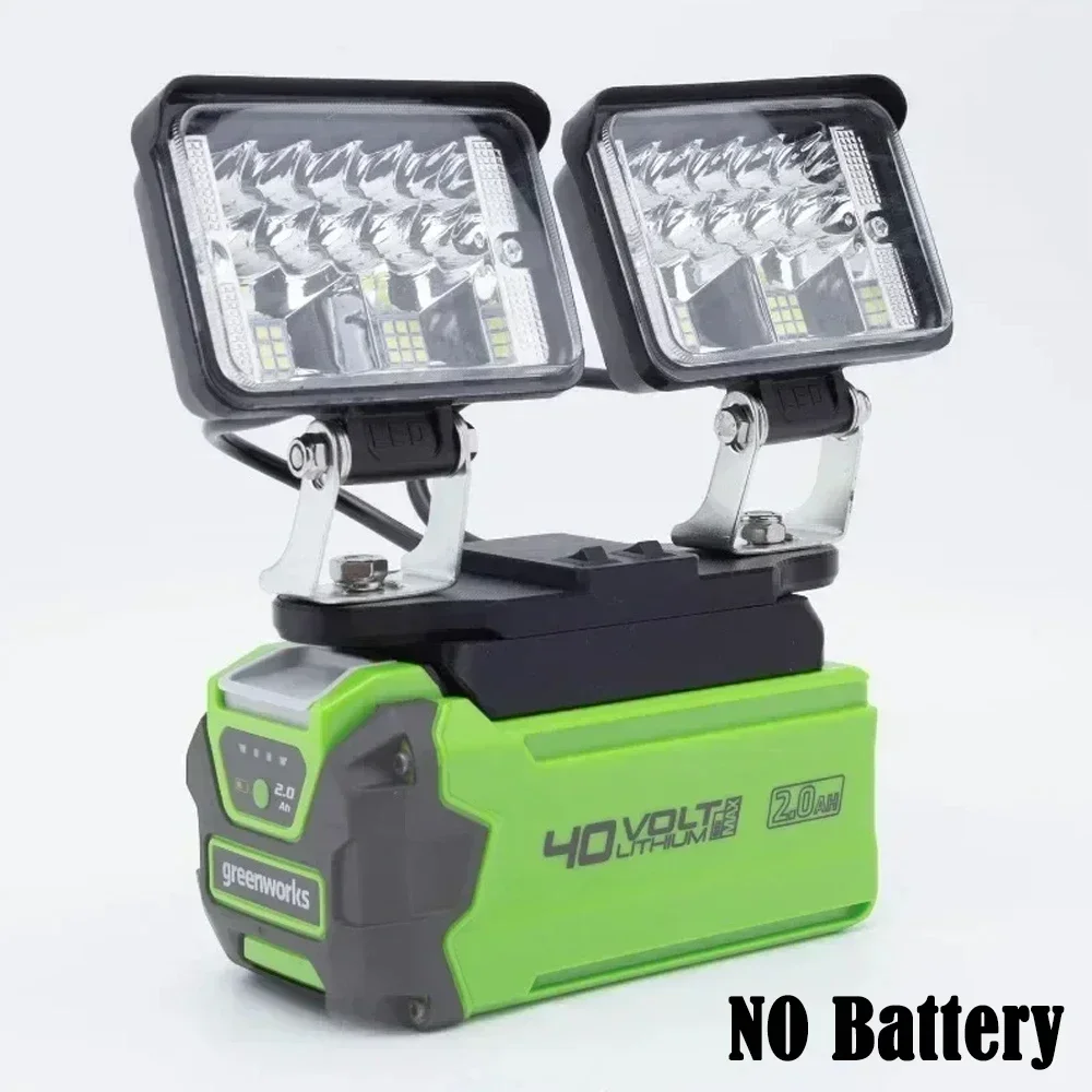 GREENWORKS용 LED 작업등, 40V 리튬 배터리 29472, 29462 29252, 휴대용 56W, 5600LM (배터리 미포함)