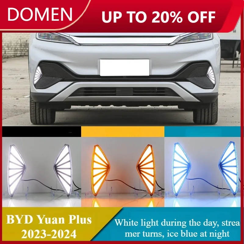

Led Daytime Running Light Fog Lamp For BYD YUAN PLUS ATTO 3 2023 2024 12V Bumper Driving DRL Dynamic Turn Signal Waterproof