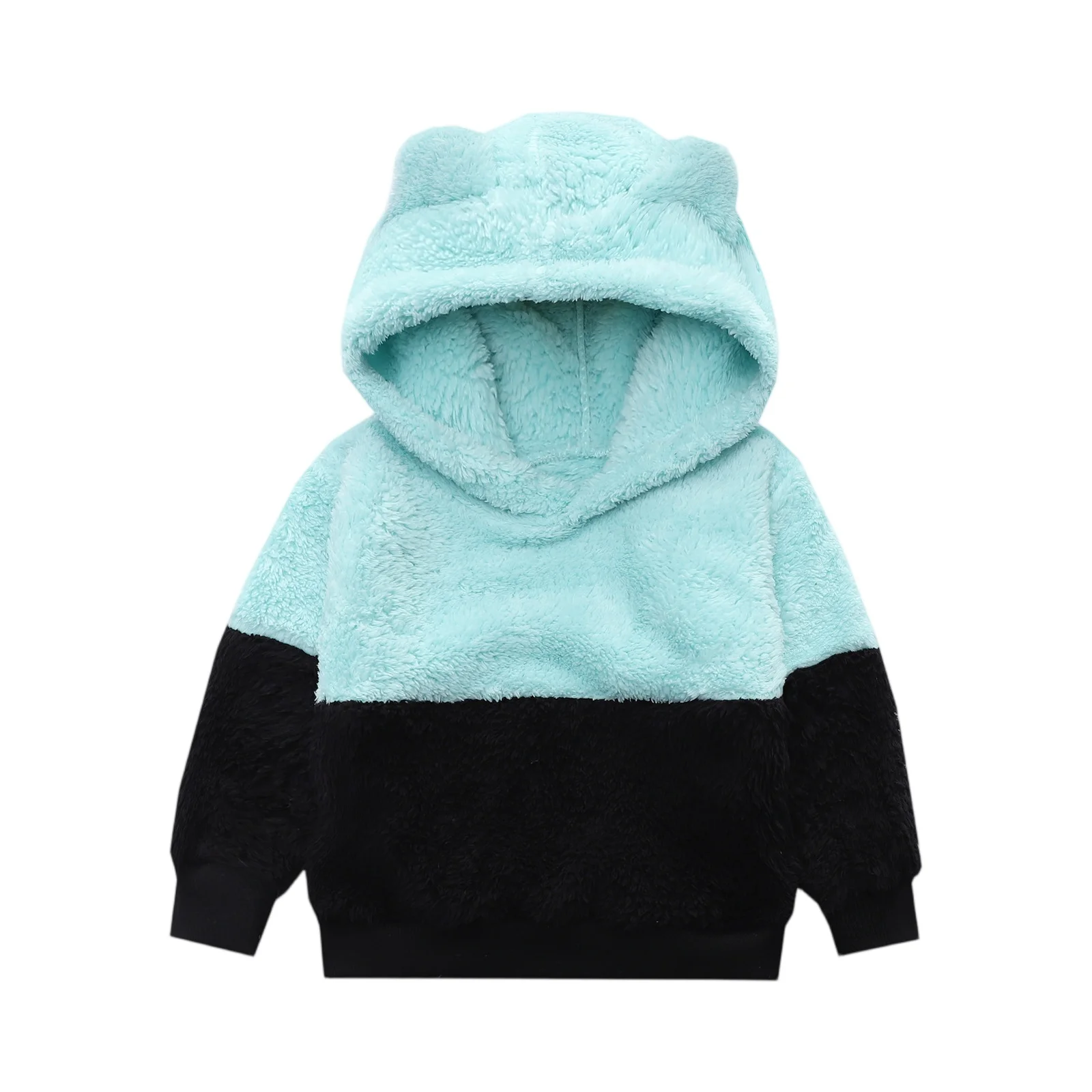 Hoodie Boys Toddler Little Boys Girls Fleec𝐞 Hoodie Pullover Sweatshirts Hooded Thick Bear Ears Shape Hoodies For Boys Age 2-8
