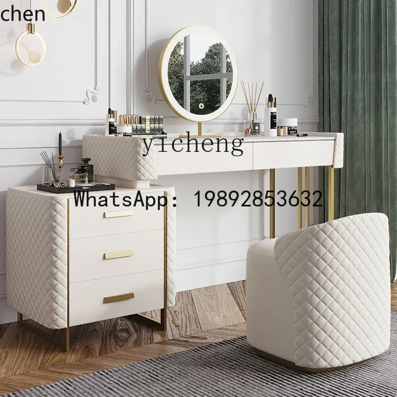 

HYS Plate Dressing Table Modern Minimalist Bedroom Small Apartment Solid Wood Makeup Stoving Varnish Cabinet
