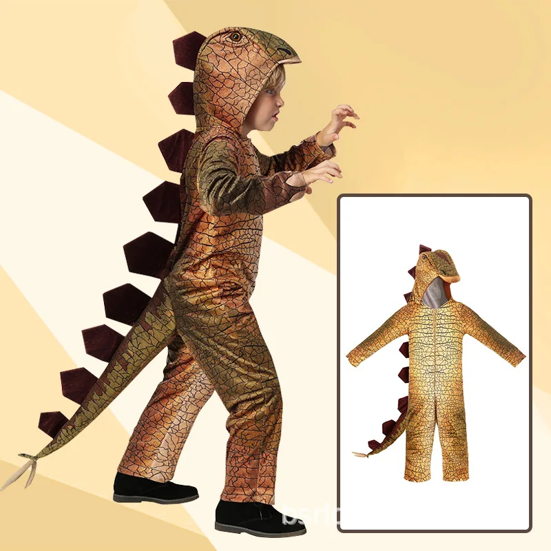 

T-rex Realistic Stegosaurus Child Dinosaur Costume Hooded Onesie Pajama Romper Halloween Dress Up Themed Party Role Play Suit