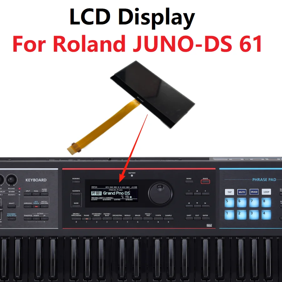 LCD Display For Roland JUNO-DS 61 key JUNO-DS61 Synthesizer Matrix Screen Replacment