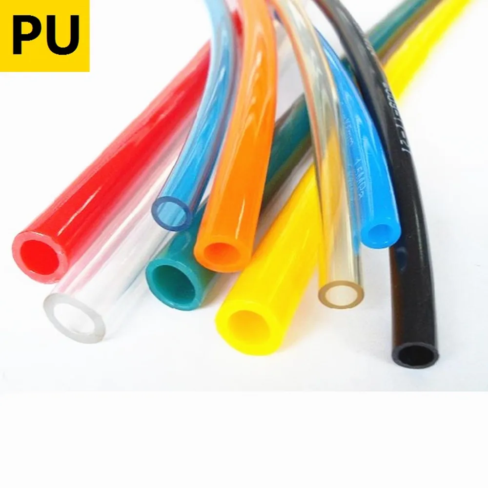 5M/10M PU Air Tube Polyurethane Hose Pneumatic Transparent Red Black Blue 4*2.5mm 6*4mm 8*5mm 10*6.5mm 12*8mm 14*10mm