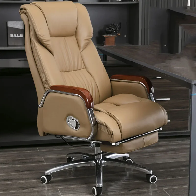 

Leather Wheels Office Chairs Modern Luxury Swivel Sedentary Office Chair Adjustable Fluffy Cadeira De Escritorio Furniture