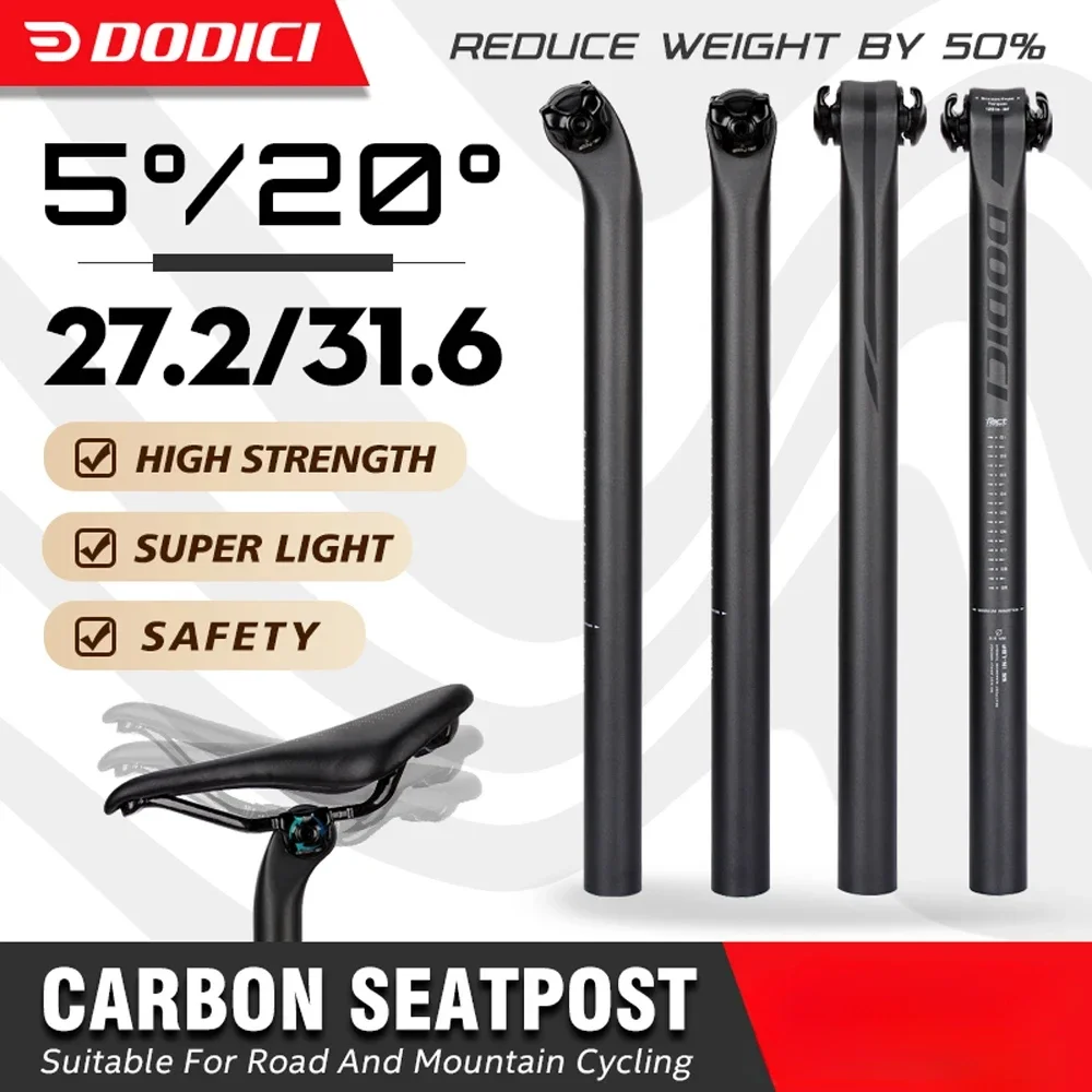 Carbon Fiber Bicycle Seatpost 27.2/31.6MM 2mm 20MM 5/20° Offset MTB Mountain Road Bike Seat Tube Rail 7×7mm 7×9mm Bicycle Part