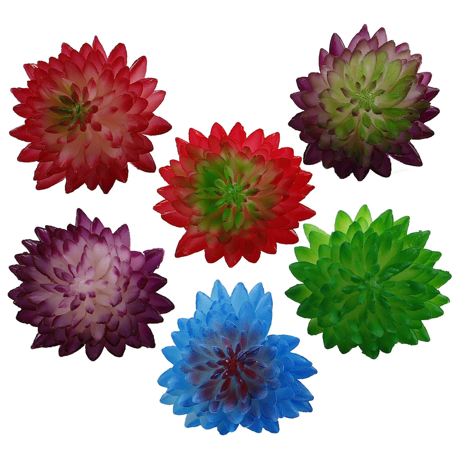 

6PCS Artificial Succulents Household Office Plants Decor Hanging Outdoor Imitation Lifelike Plant Adornment DIY Craft Party