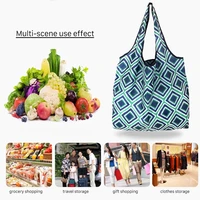 Sac à provisions pliable réutilisable, sac d'épicerie de voyage, sacs de rangement écologiques pour jouets de plage, fourre-tout en poudre imprimé citron, GT 2