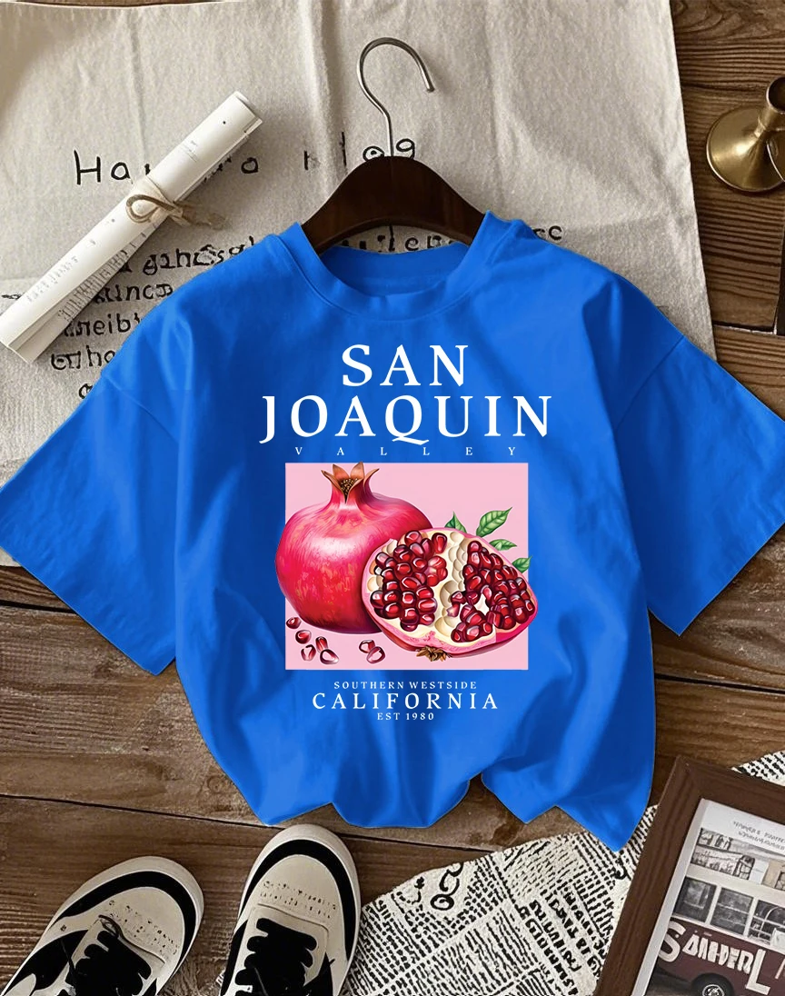 

San Joaquin Southrn Westside California Женская футболка с принтом Хип-хоп Y2K Одежда Хлопковая футболка Женская свободная летняя спортивная одежда