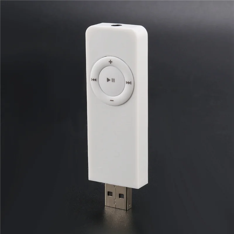 ELECT-3X Portable USB Sport U Disk Mini Mp3 Music Player Support 32GB TF Card(White)