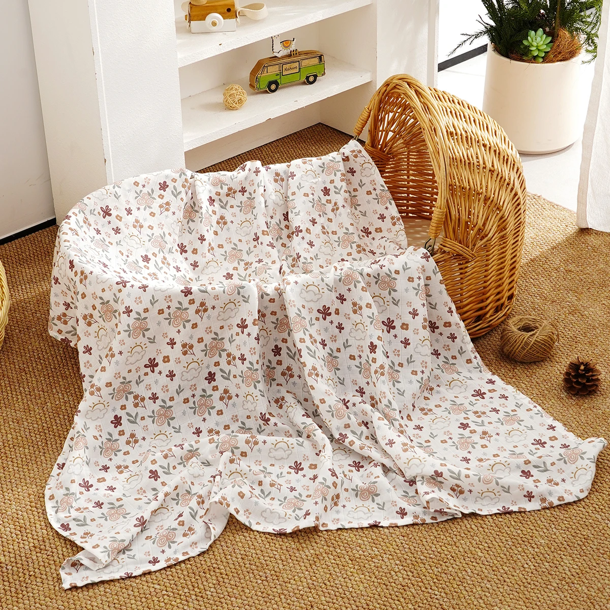 Happyflute 1 Pc Baby Blanket for Newborn Cotton Muslin Swaddle Bedding Stroller Cover New Born Kids Blanket Mother Kids