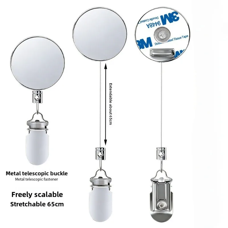 4cm Full Metal Retractable Badge Reel Steel Wire Rope Anti Lost Anti Theft Easy Pull Buckle No Drill Towel Clip Single Pack  1PC