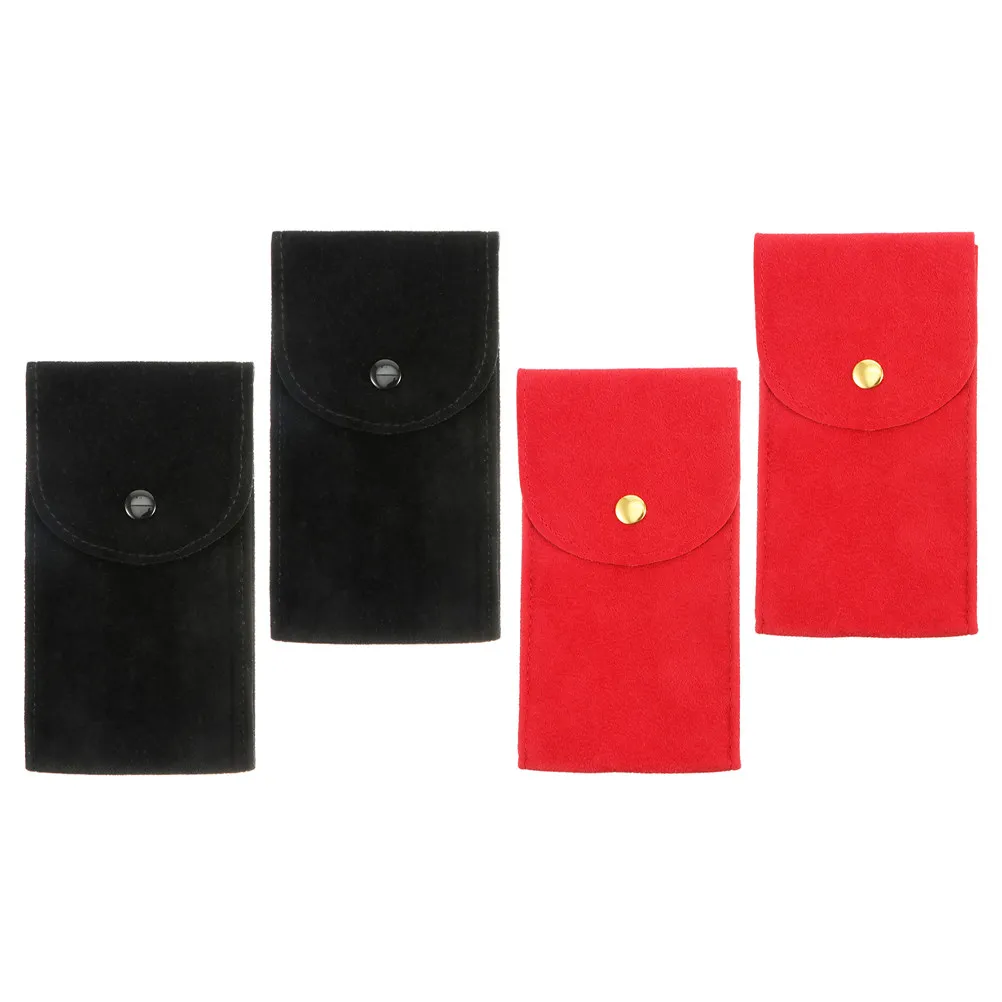 4Pcs Flannelette Watch Pouches Dustproof Travel Jewelry Storage Organizer Portable Watch Case for Outdoor Use and Gifting
