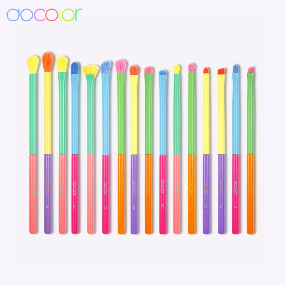 Docolor 16pcs Eyeshadow Makeup Brush Set Professtional Eyeshadow Brushes Soft Synthetic Hairs for Eyeshadow, Eyebrow, Eyeliner