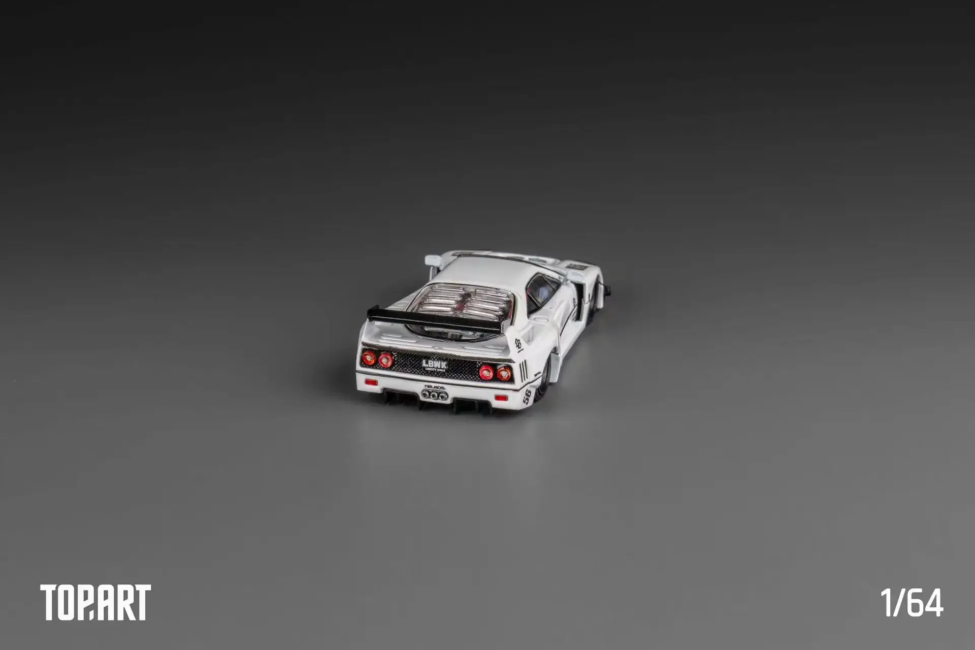 TOP Model 1:64 LB-Works F40 White/Red Diecast Model Car