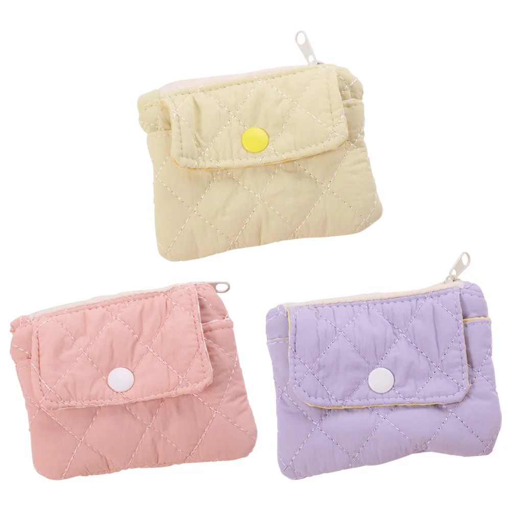 

Multifunctional Mini Canvas Coin Purse Jewelry Packing Bag Candy Color Cute Wallet Card Holder Sanitary Napkin Storage Bag Daily