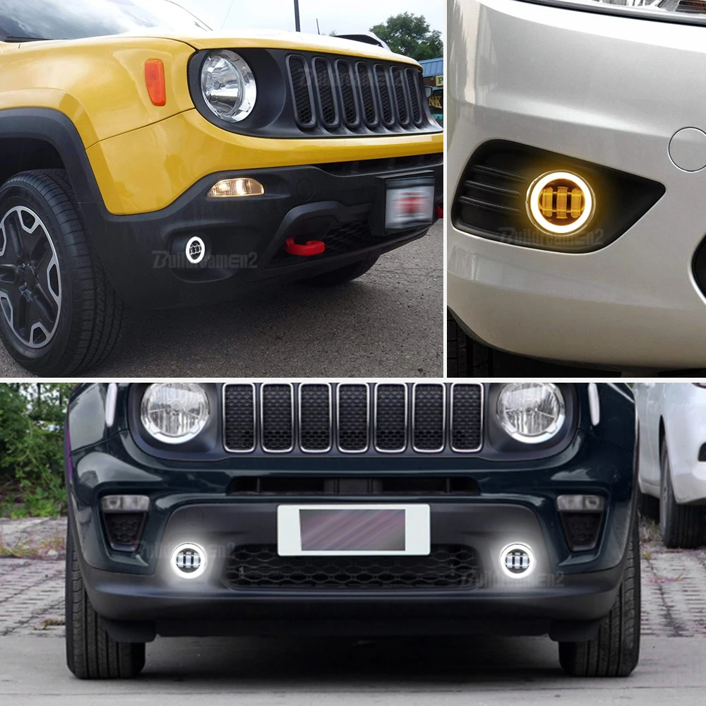 1 Pair Car Canbus LED Fog Light Angel Eye Turn Daytime Running Lamp DRL 30W H11 For Opel Zafira-e Zafira Life 2019-2026